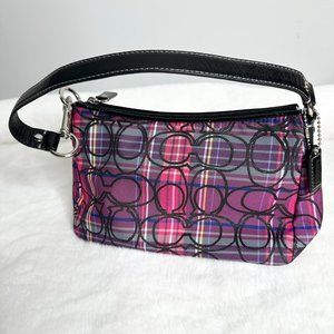 Coach Tartan Glitter Mini Pouchette Coach Hangtag NEW WITHOUT TAGS